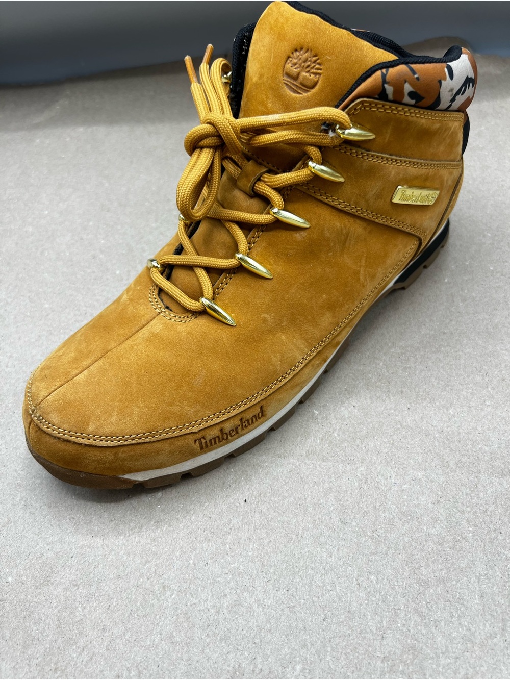 TIMBERLAND MEN'S EURO SPRINT MID HIKER WHEAT NUBUCK W CAMO A5XSU A7049 out of sm
